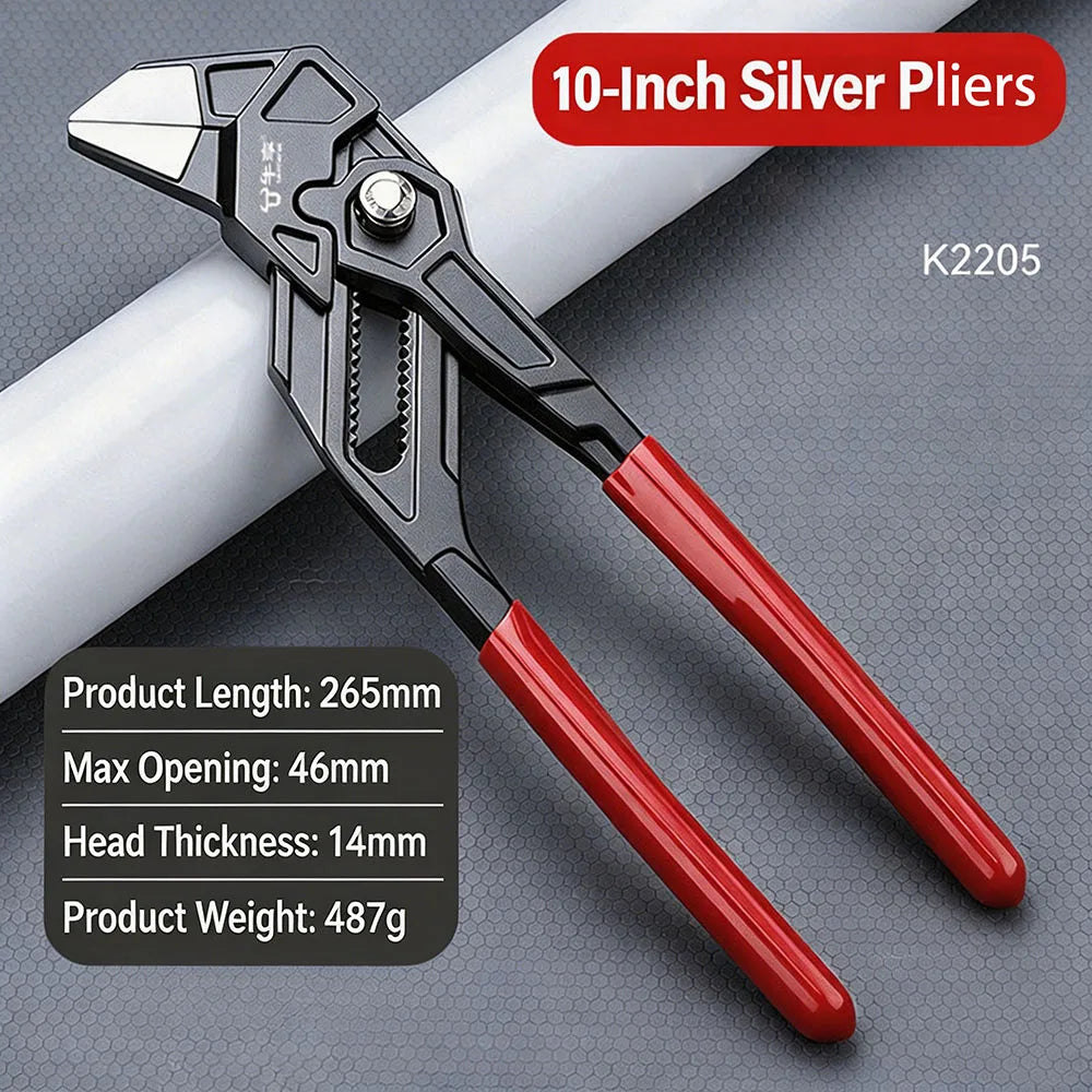 Adjustable Water Pump Pliers - Self-Locking Pipe Wrench for Plumbing, Faucets & DIY Repairs