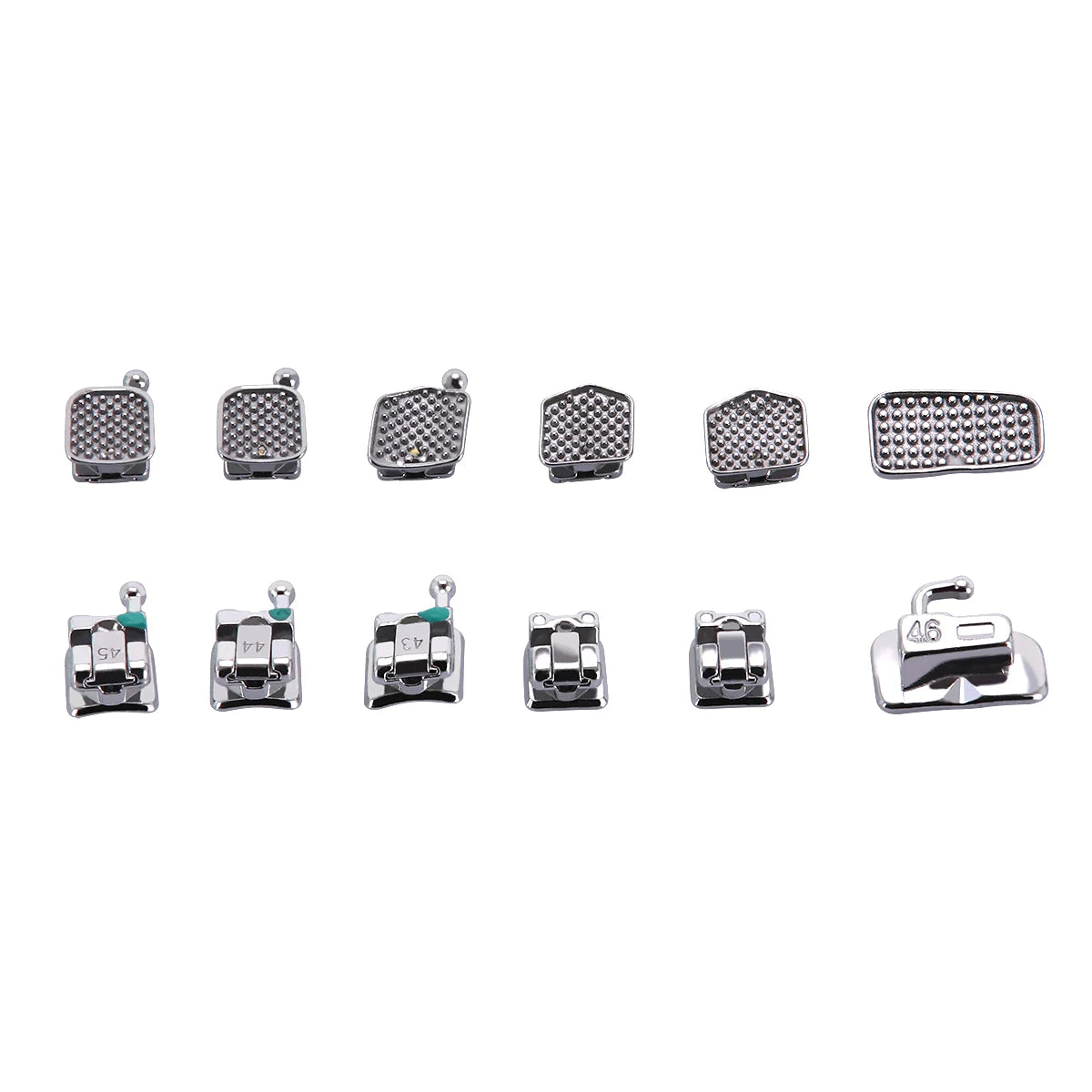 AZDENT 5 Boxes Dental Brackets – Passive Self-Ligating Orthodontic Braces with MIM Monoblock & Buccal Tubes, MBT/Roth 0.022, 345 Hooks