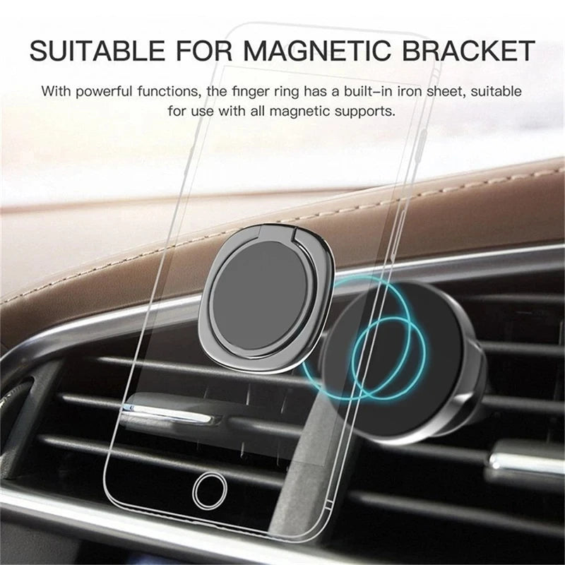 Ultra-Thin Phone Ring Holder - Rotatable Metal Finger Grip Stand for iPhone Xiaomi & Huawei Smartphones