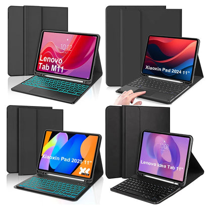 Lenovo Tab M11 11" Case with Bluetooth Keyboard – Smart Stand Cover for Xiaoxin Pad 2024/2025