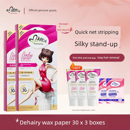 Mayllie Hair Removal Wax Paper & Depilatory Cream for Legs, Face & Body – Gentle, Temporary Hair Removal for Women