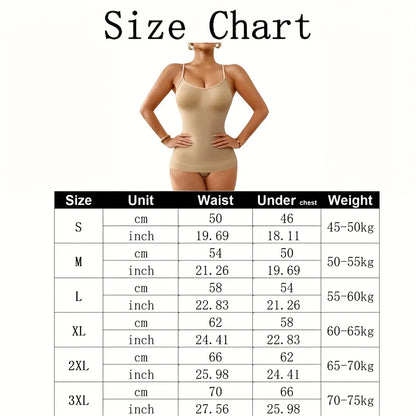 Women’s Tummy Control Shapewear Cami - Built-In Bra Slimming Tank Top Body Shaper Vest