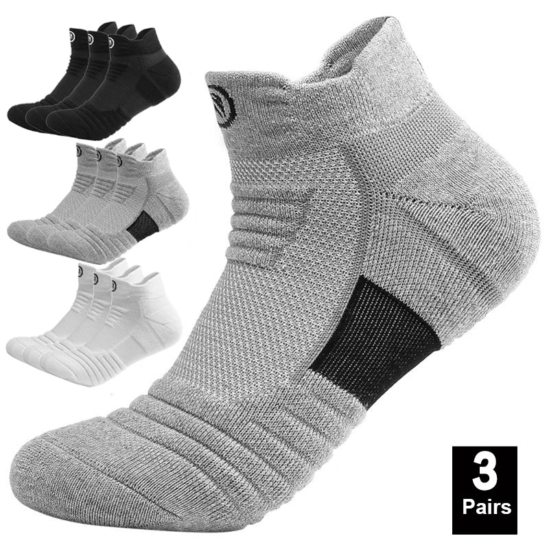 1/3 Pairs Men’s Compression Socks – Breathable Sports, Basketball, Cycling, and Running High Elastic Towel Tube Socks
