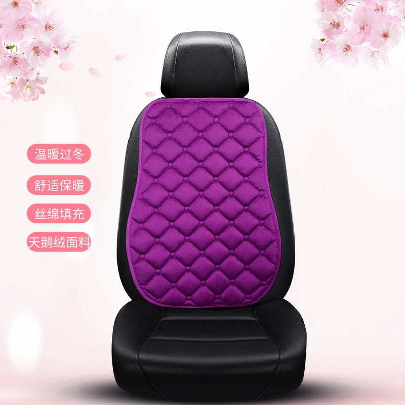 Thick Plush Car Seat Cushion Set - Warm Anti-Slip Three-Piece Winter Seat Covers