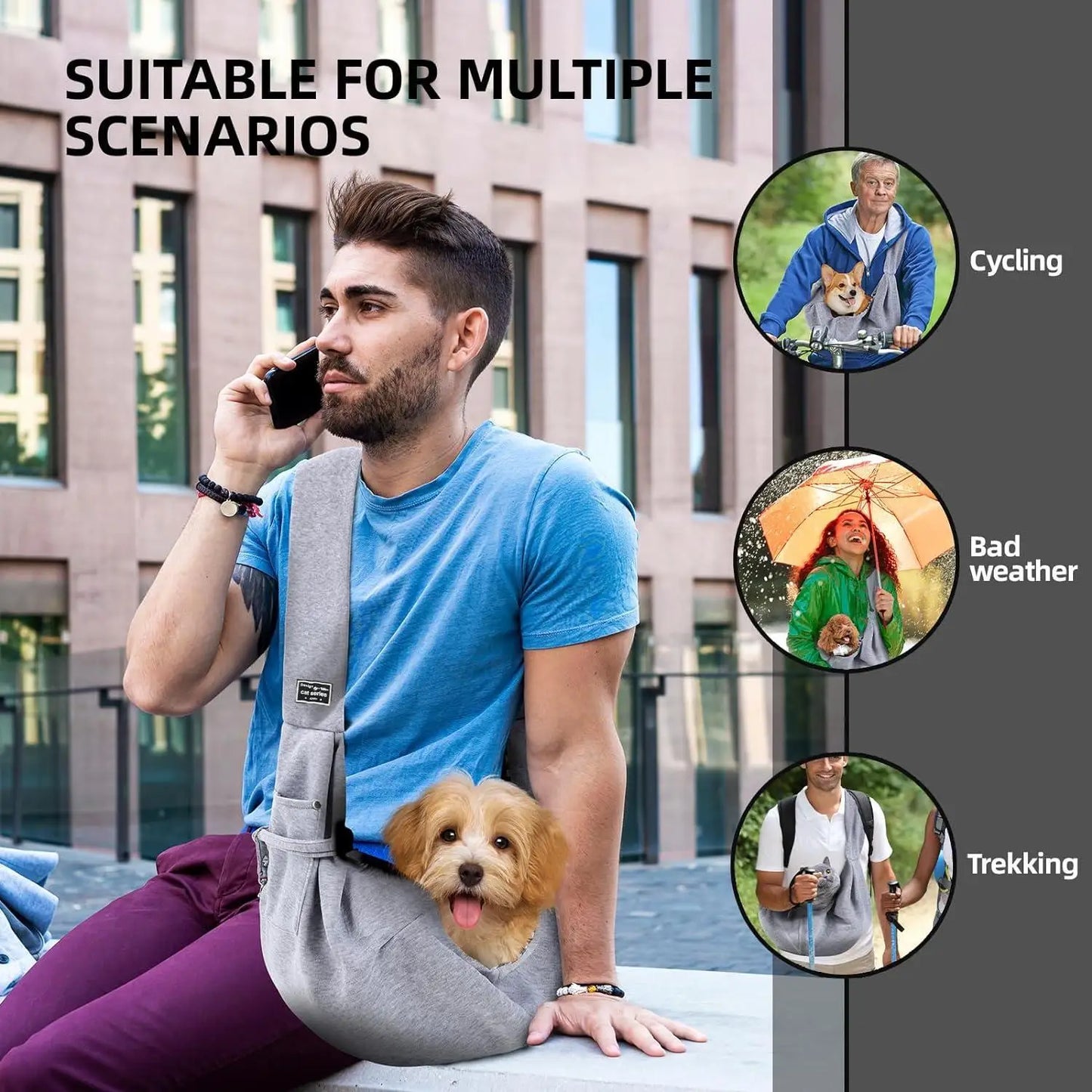 Cotton Comfortable Dog Bag – Pet Crossbody Shoulder Sling for Outdoor Travel, Portable Cat & Puppy Carrying Supplies