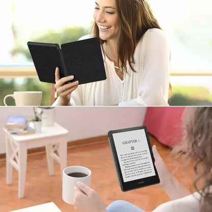 6" Kindle 11th Generation 2024 Case | PU Leather Ebook Cover with Hand Strap & Auto Wake Sleep