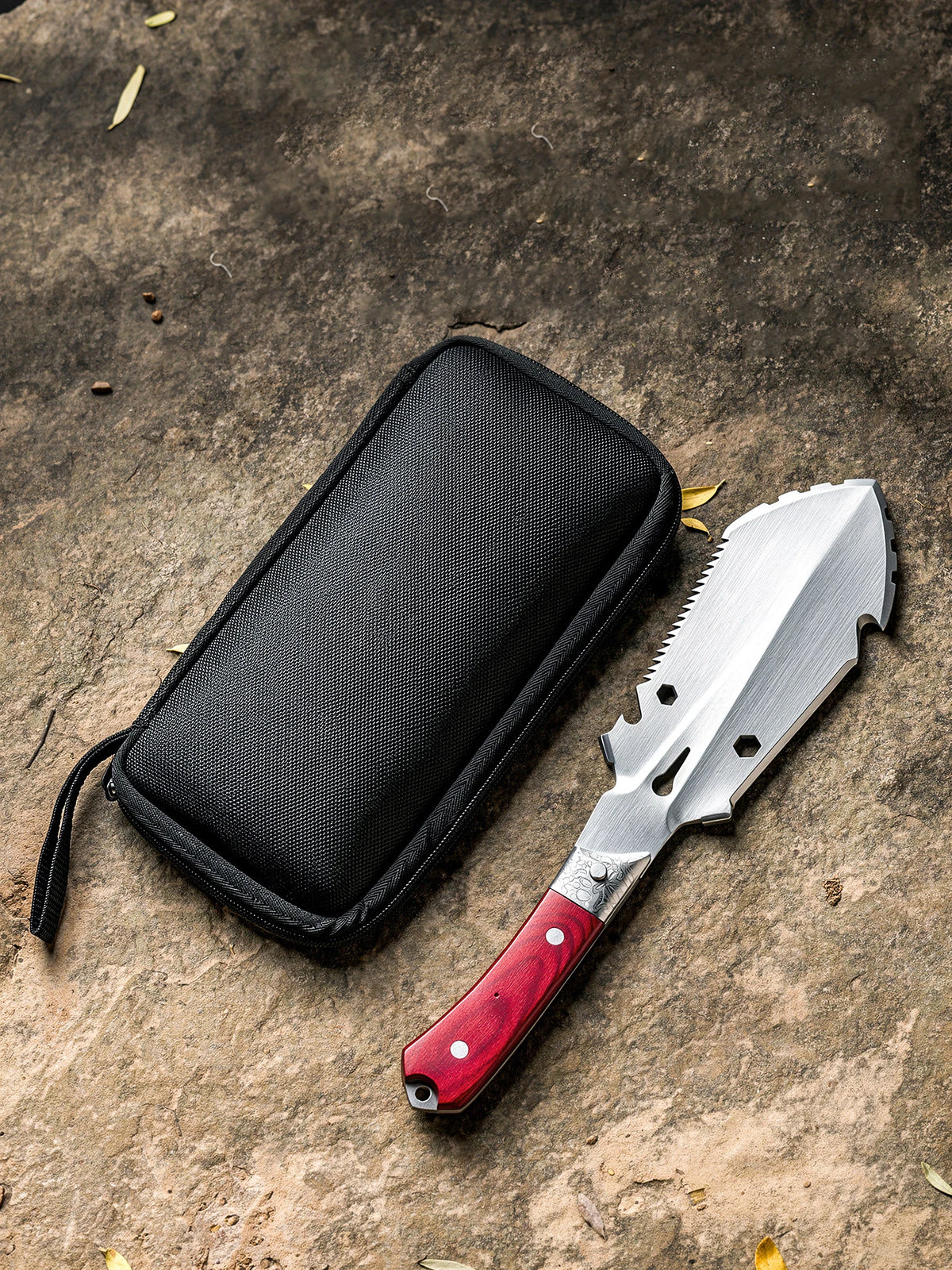 Stainless Steel Multi-Tool Set - Portable Camping & Outdoor Survival Kit with Knife, Shovel, Saw and Bottle Opener