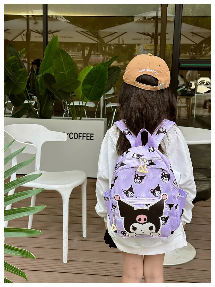 Anime Cartoon Kuromi, Melody & Cinnamoroll Backpack – Kawaii Canvas Schoolbag for Boys & Girls, Hello Kitty Fashion Kids Backpack