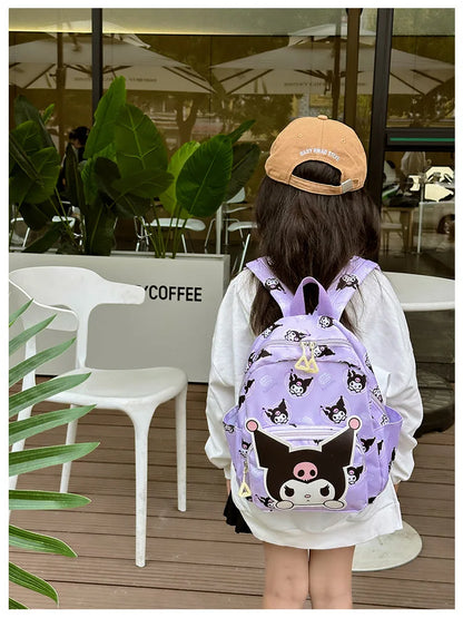 Anime Cartoon Kuromi, Melody & Cinnamoroll Backpack – Kawaii Canvas Schoolbag for Boys & Girls, Hello Kitty Fashion Kids Backpack