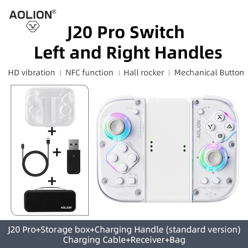 Aolion J20 Knight Wireless Gamepad — Motion-Sensing Custom Joystick for NS Joycon, Left & Right Switch Game Accessories