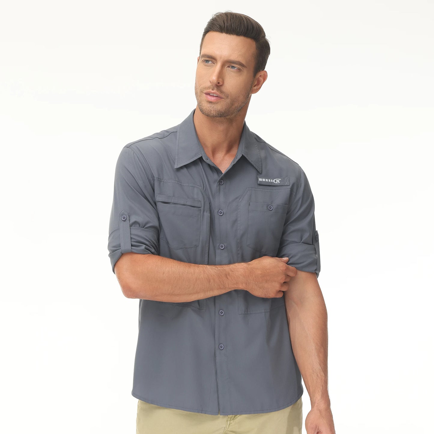 Men's UPF 50+ Fishing Shirt – Lightweight Long Sleeve Sun Protection Shirt with Breathable Mesh Back