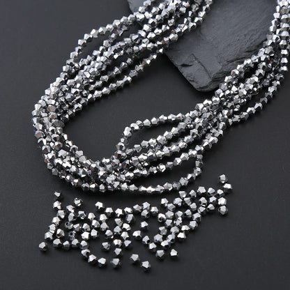 3/4mm Crystal Bicone Glass Beads - White Loose Faceted Beads for DIY Bracelets, Earrings & Jewelry Making