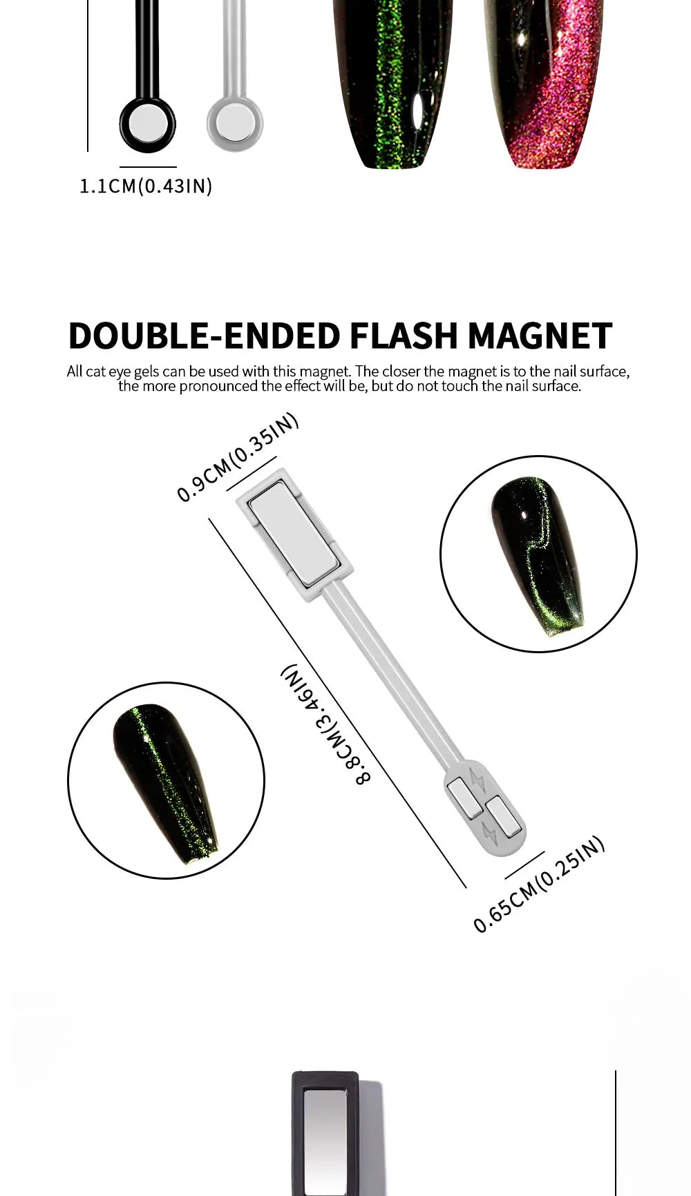 Magnetic Nail Art Wand Pen Set – 3D Cat Eye Gel Magnet Tool for UV Gel Polish & Magic Manicure Designs