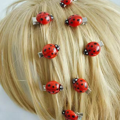 10-Piece Cute Bee & Ladybug Hair Clips – Mini Fashion Hairpins for Students, Fun Bulk Accessories