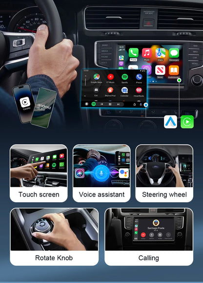 IHeylinkit Wireless CarPlay & Android Auto Adapter – Auto-Connect Dongle with Zinc Alloy Shell for Most Vehicles