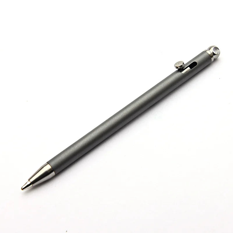 Pure Titanium Mini Bolt Pen — Compact Portable Keychain Metal Ballpoint Pen Travel & Signing Gift