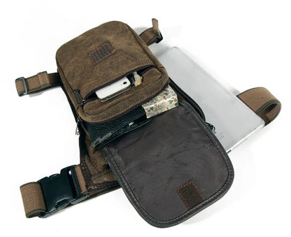 Men's Tactical Drop Leg Bag - Motorcycle Rider Waist Fanny Pack for Outdoor Sports - Military Messenger Crossbody Hip Bum Bag for Male Belt