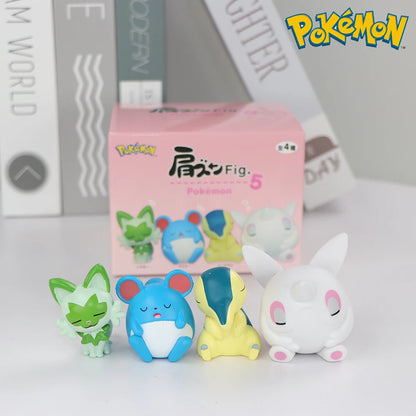 Pokemon Figure Toy Set – Sylveon, Mew, Fuecoco, Plusle, Minun | 4-6pcs Cute Collectible Desktop Decorations with Box