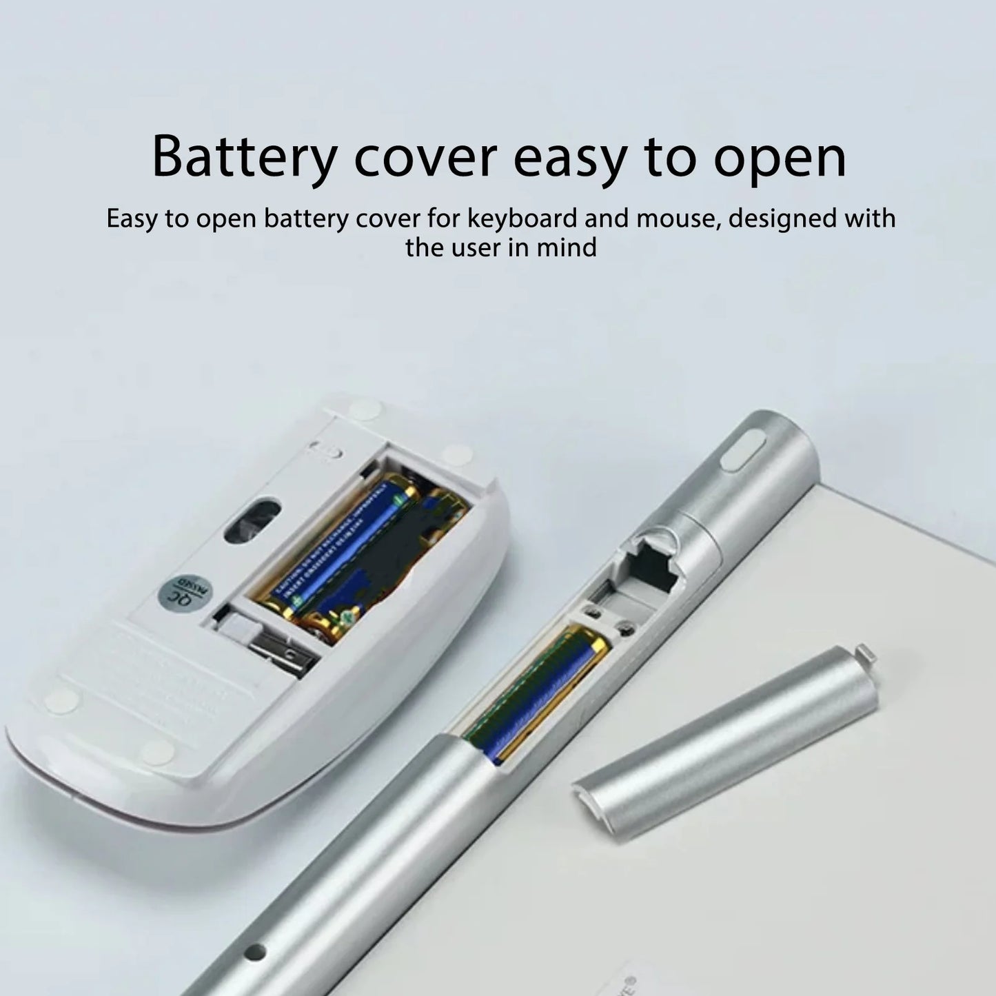 Slim Wireless Keyboard and Mouse Combo – Portable Silent Power-Saving Kit with LED Indicator for Home