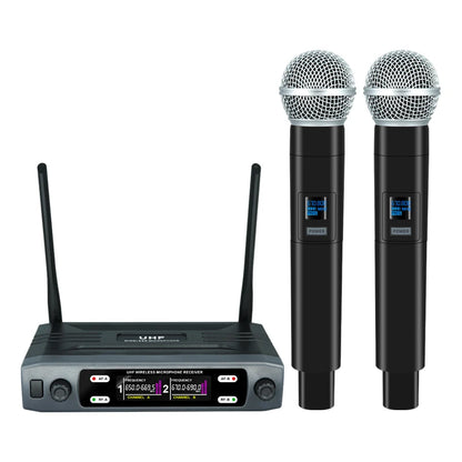 Wireless Handheld Microphone – Dual Channel UHF Dynamic Mic for Karaoke, Wedding, Party & Church Shows
