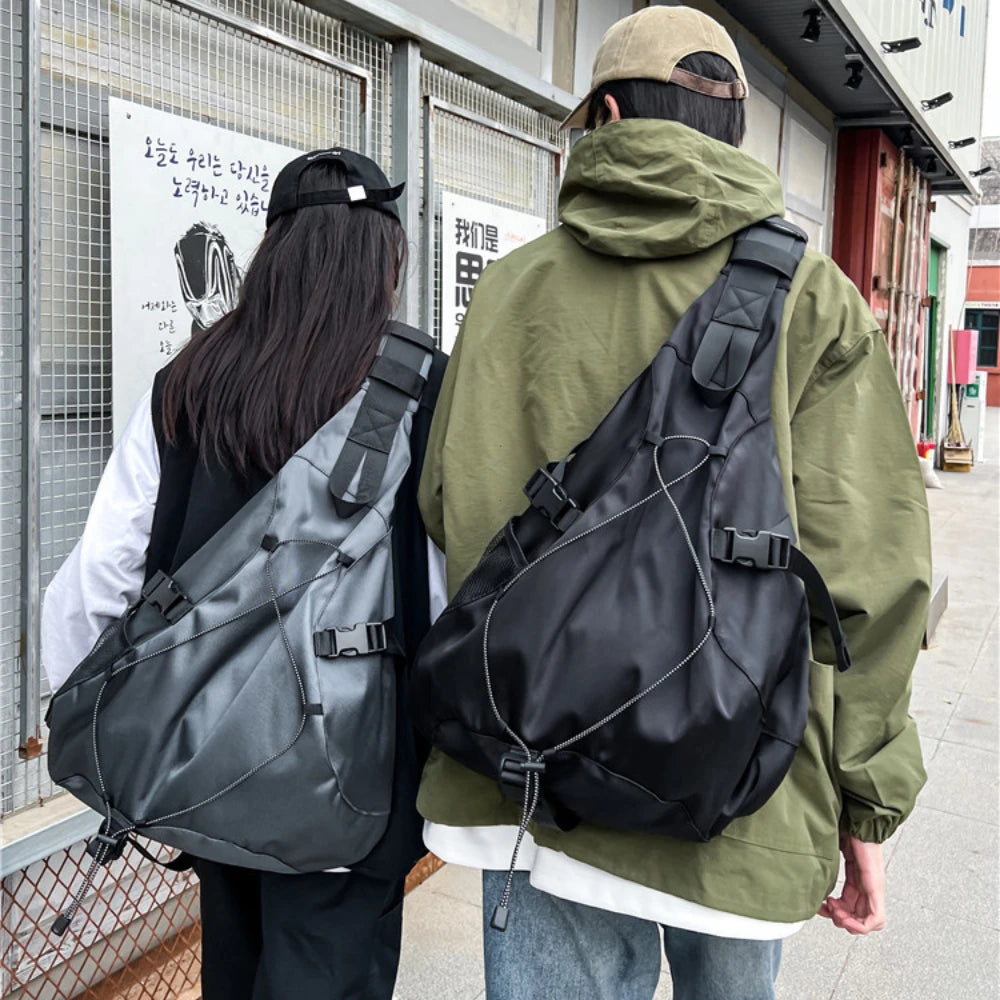 Men’s Large Capacity Crossbody Bag – Nylon Travel Chest Pack Hip Hop Shoulder Bag Trendy Storage Sling Bag 2025