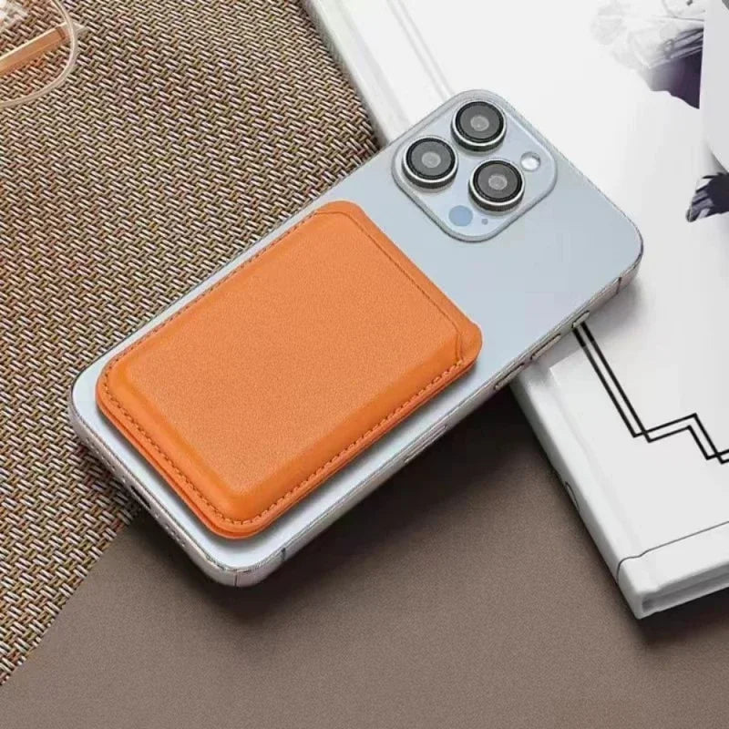 Strong Magnetic Leather Wallet with Hidden Stand – MagSafe Case & Card Holder for iPhone 13, 14, 15 Pro Max