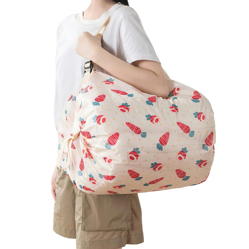 Foldable Waterproof Shopping Bag – Portable Travel, Beach, and Grocery Tote