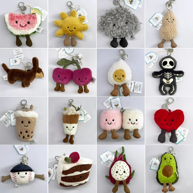 Cute Golf Ball Plush Keychain - Grape Jellyfish Hippo Elephant Bag Charm Mini Plush Toy Collection