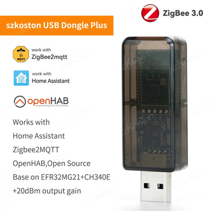Zigbee 3.0 USB Dongle Plus EFR32MG21 – Universal Open Source Hub Gateway Compatible with Home Assistant, openHAB, Zigbee2MQTT, ZHA, NCP
