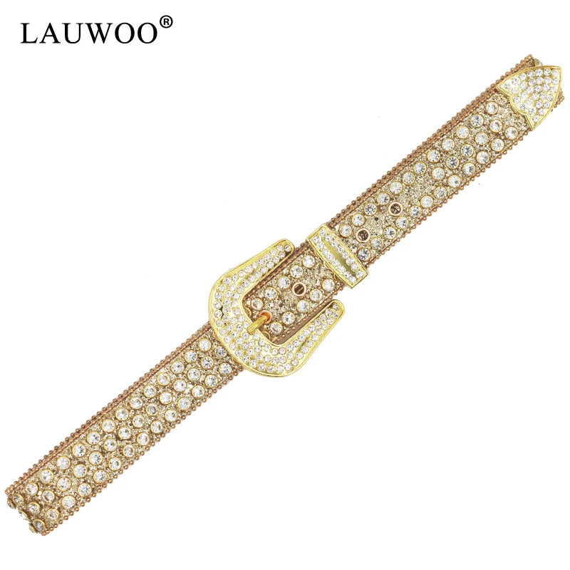 Luxury Rhinestone Belt – Diamond Crystal Studded Fashion Pin Buckle Belt for Women, Stylish Jeans Decoration
