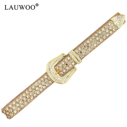 Luxury Rhinestone Belt – Diamond Crystal Studded Fashion Pin Buckle Belt for Women, Stylish Jeans Decoration