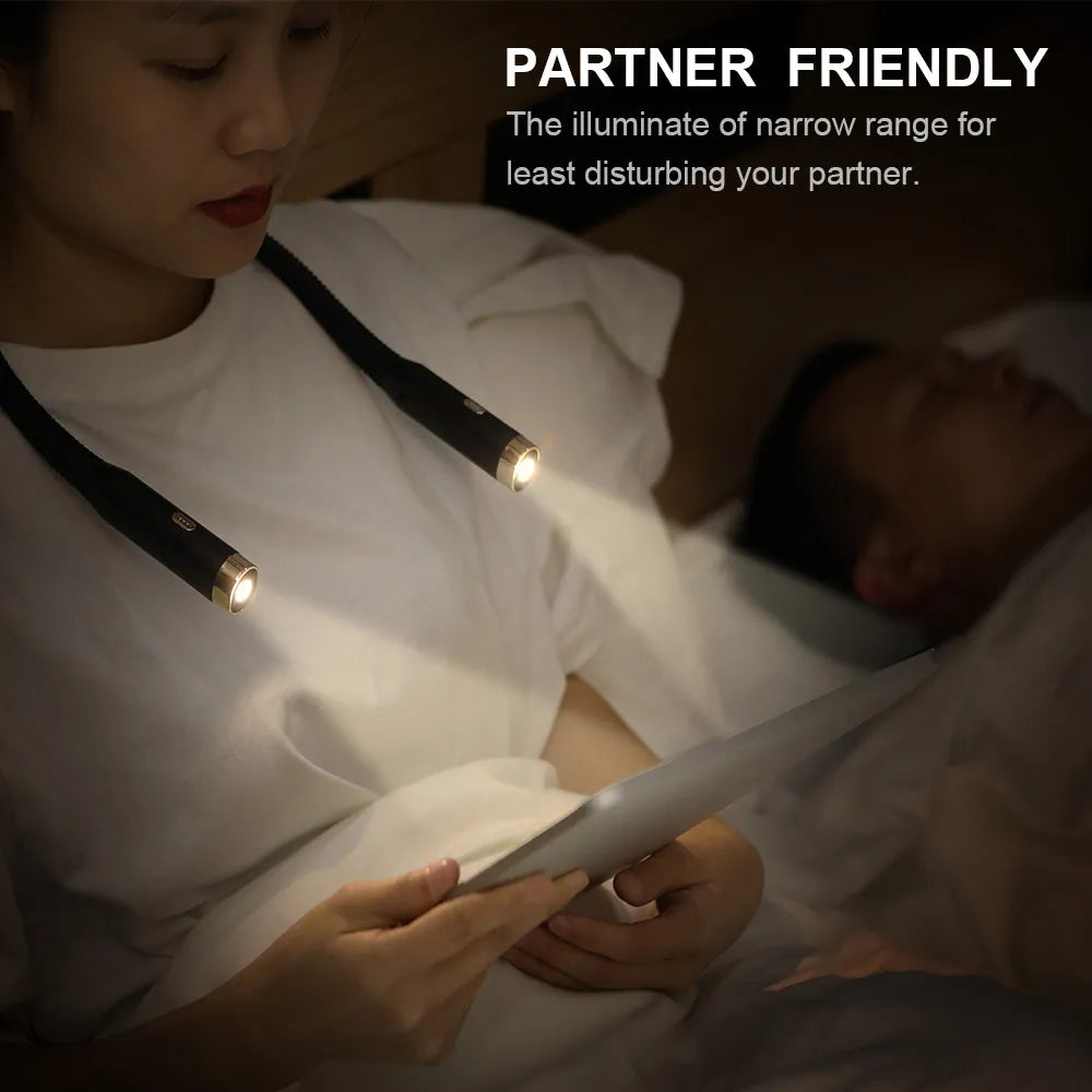 Rechargeable LED Neck Reading Light - 3 Modes, Portable Hug Lamp for Books, Novelty Flashlight, and Night Light