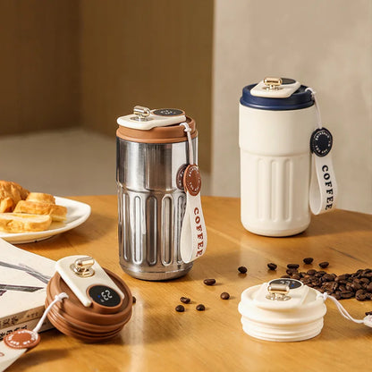 Smart Display Temperature Thermos Bottle - 450ml 316 Stainless Steel Vacuum Cup for Office & Business, Portable Thermal Mug for Coffee & Tea