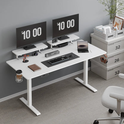 Electric Standing Desk with 2 Adjustable Monitor Shelves – Memory Controller & Height Adjustable Stand Up Desk