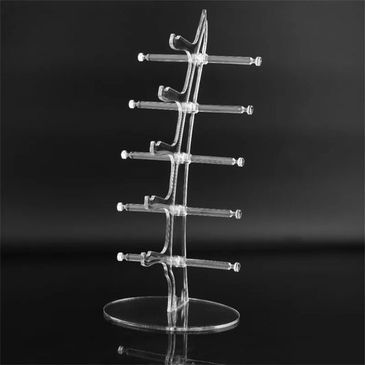 5-Pair Acrylic Sunglasses Display Stand – Transparent Eyeglasses Counter Holder