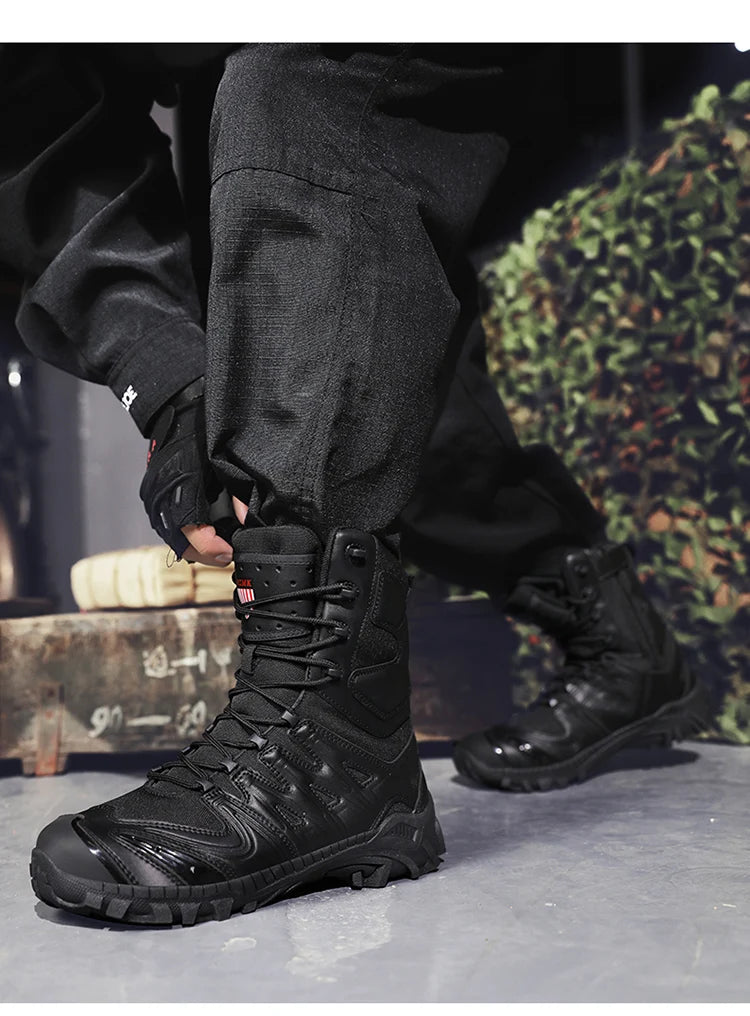 Special Forces Desert Combat Boots - Men's Tall Wear-Resistant Tactical, Waterproof Training & Outdoor Mountaineering Sports Boots