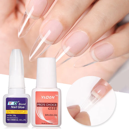 10g Fast Drying Nail Glue - Adhesive for False Nails, Glitter, Acrylic, Rhinestone Decoration, and Nail Extensions