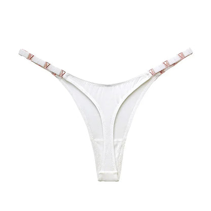 Women’s Sexy V-Shaped Panties – Low Waist Sports Briefs with Metal Decoration Lingerie