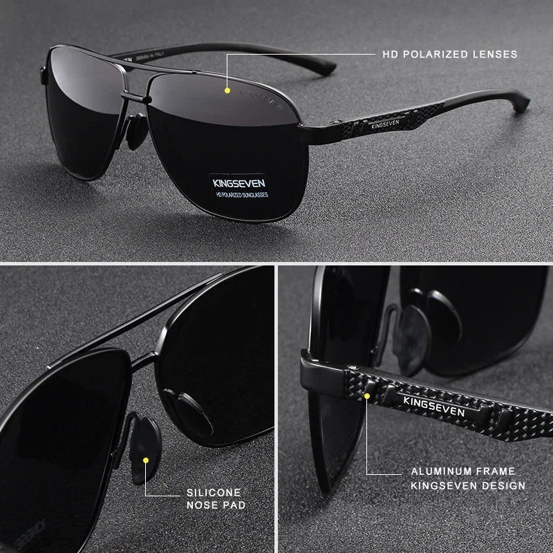 KINGSEVEN Polarized Pilot Sunglasses – UV400 HD Lens Aluminum Frame Photochromic Night Vision Eyewear for Men & Women
