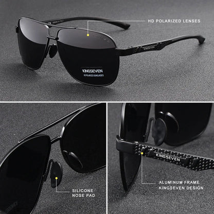 KINGSEVEN Polarized Pilot Sunglasses – UV400 HD Lens Aluminum Frame Photochromic Night Vision Eyewear for Men & Women