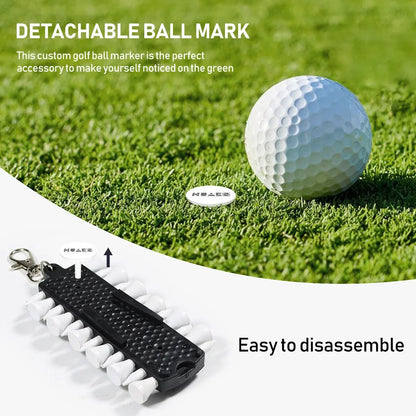 PGM Golf Tees Rack with 12 Tees, Green Fork & Pencil – Portable Golf Accessory Storage TC001