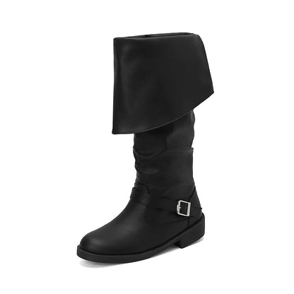 Medieval Leather Boots – Jack Sparrow Renaissance Half-Haddock Shoes, LARP Pirate Warrior Vintage Jackboots for Adults