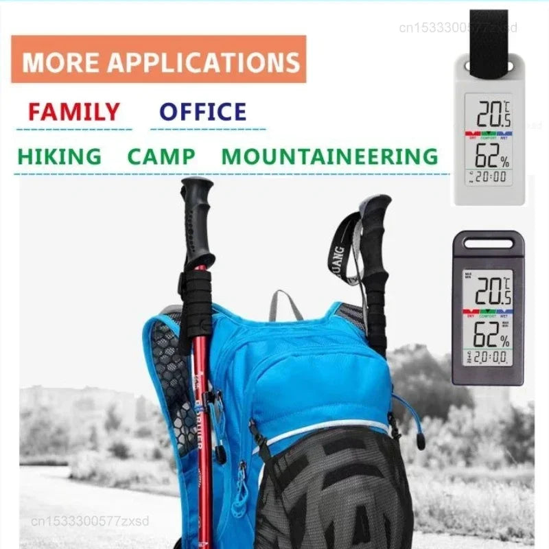 Mini LCD Thermometer & Hygrometer - Portable Temperature & Humidity Meter for Camping, Hiking, Vehicle & Indoor Use