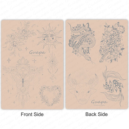 Silicone Practice Skin for Permanent Makeup — Double-Sided Latex Sheet with Brows Design for Hair Stroke Training
