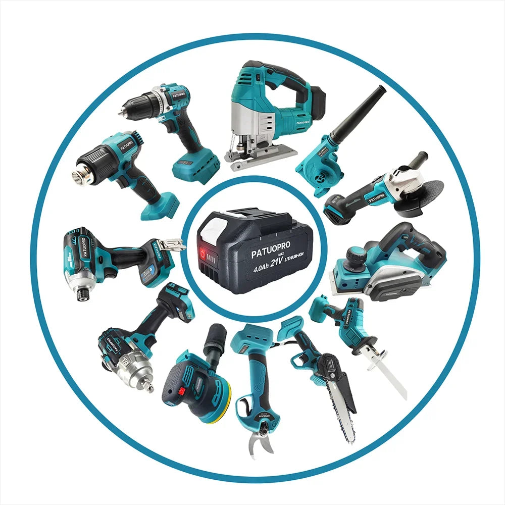 18V/21V Rechargeable Lithium Battery – 2.0Ah, 4.0Ah, 6.0Ah for Makita Cordless Wrench, Hammer Drill, Grinder & Tools