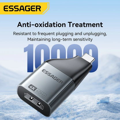 Essager USB-C to HDMI/DP/VGA Adapter – 4K@120Hz 8K@60Hz Video Converter for MacBook & TV Box