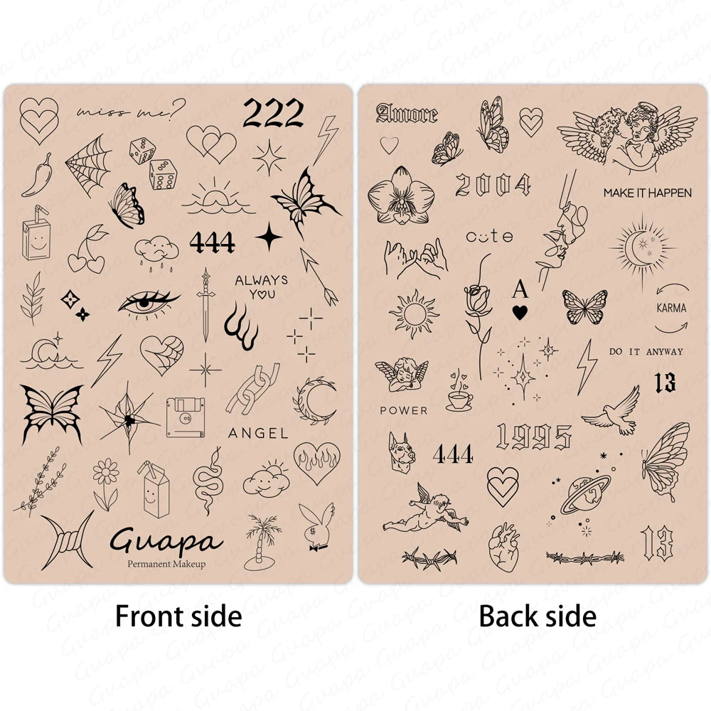 Silicone Practice Skin for Permanent Makeup — Double-Sided Latex Sheet with Brows Design for Hair Stroke Training