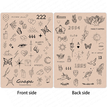 Silicone Practice Skin for Permanent Makeup — Double-Sided Latex Sheet with Brows Design for Hair Stroke Training