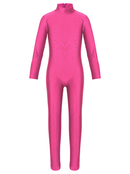 Kids Girls Full Body Gymnastics Bodysuit, Ballet Dance Jersey Leotard, Jumpsuit Sports Unitard, Children Dancewear and Sportswear