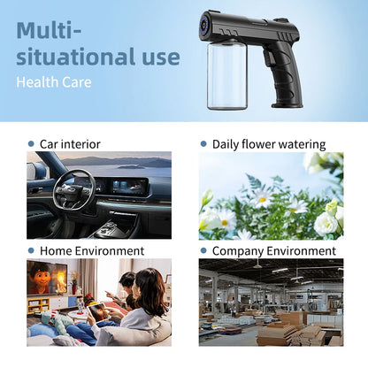 280ML Nano Blue Light Spray Gun - Wireless USB Electric Atomizer Mist Sprayer For Barber Aftershave Garden Disinfection